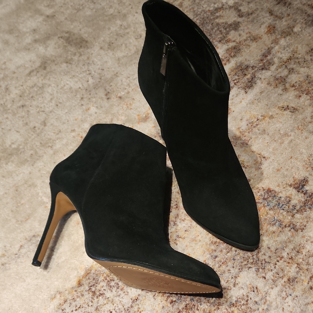 Vince Camuto Elegant Black Suede Ankle Boots